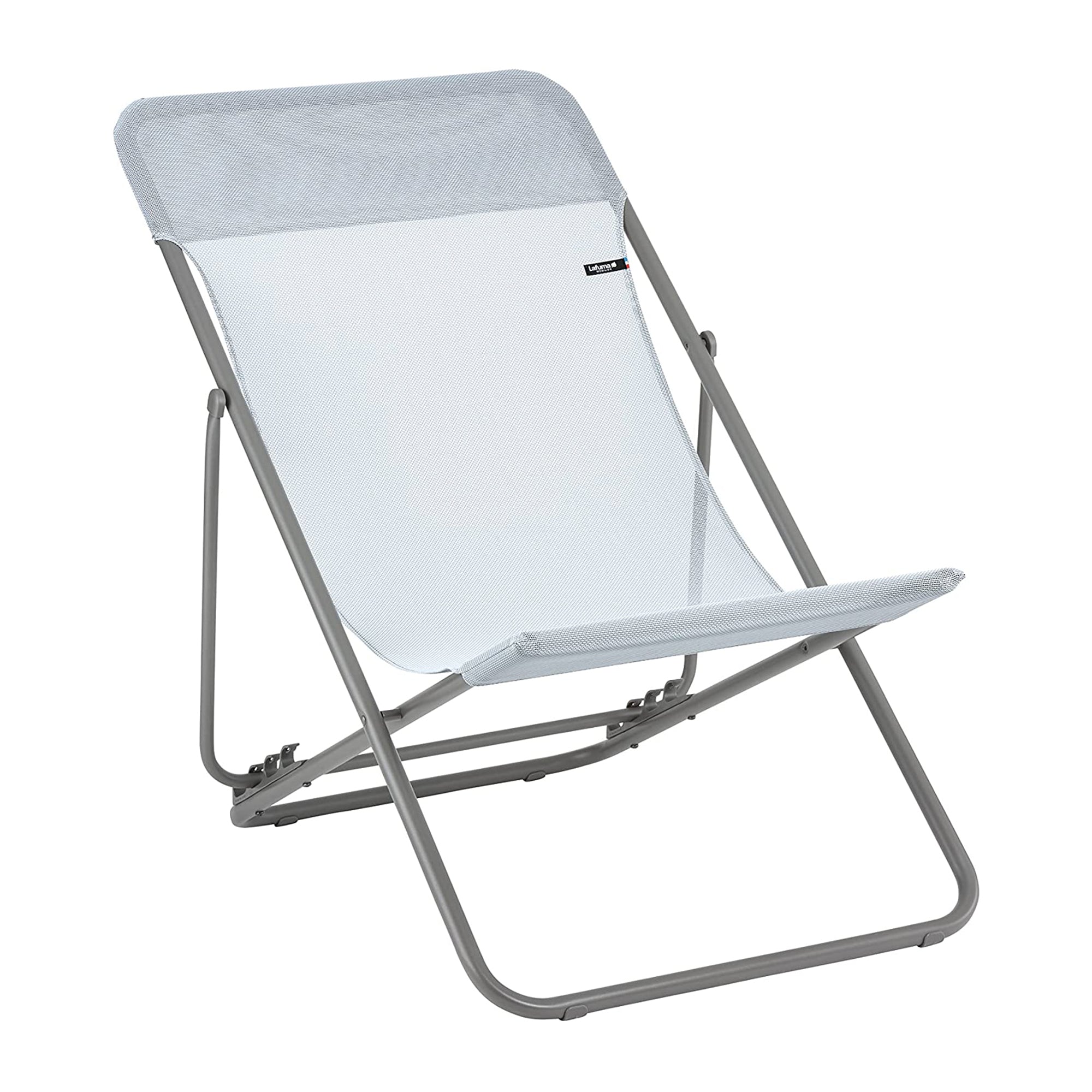 Lafuma Maxi Transat Folding Outdoor Camping Steel Mesh Sling Chair, Ciel Sky - VMInnovations