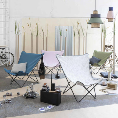 Lafuma Pop Up XL Floating Folding Butterfly Lounge Design Chair, Bleu Delft