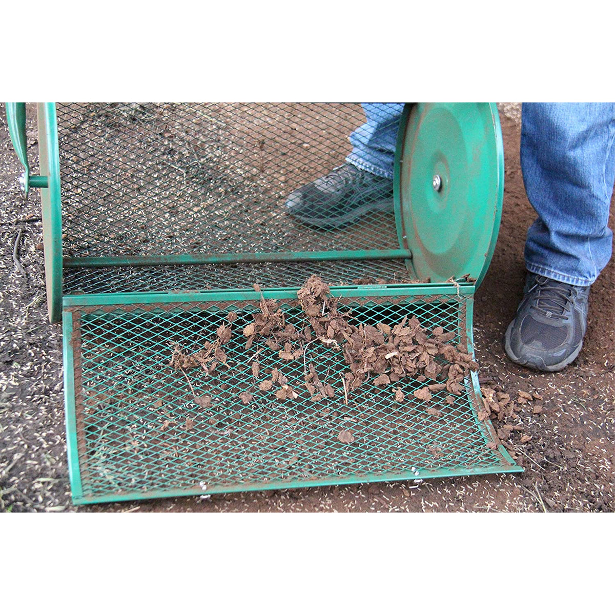 Landzie 24in Metal Lawn and Garden Topdressing Rolling Yard Spreader (Open Box)