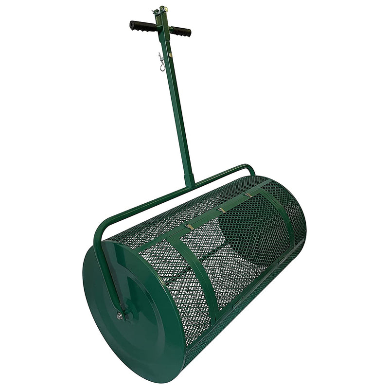 Landzie 36 Inch Metal Basket Lawn and Garden Topdressing Rolling Yard Spreader