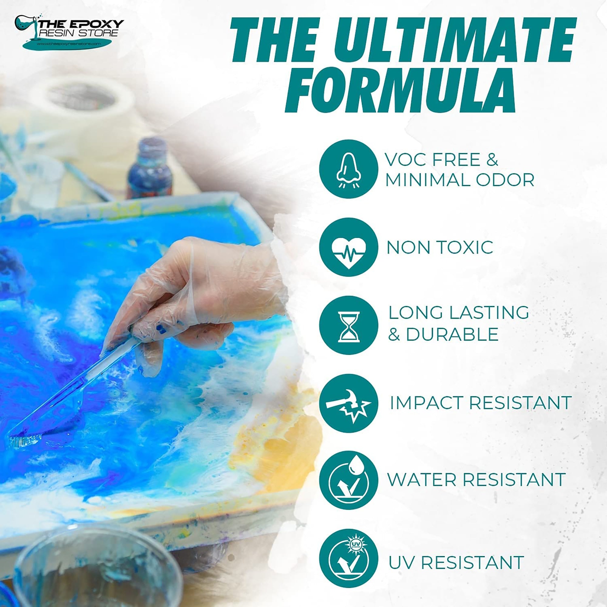 The Epoxy Resin Store Crystal Clear High Gloss Epoxy Resin Coating, 1 Gallon Kit