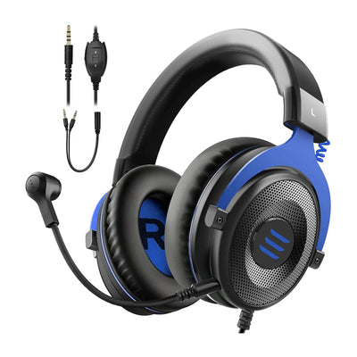 EKSA Gaming Headset for PC, Xbox, PS4, and PS5 with Detachable Microphone, Blue