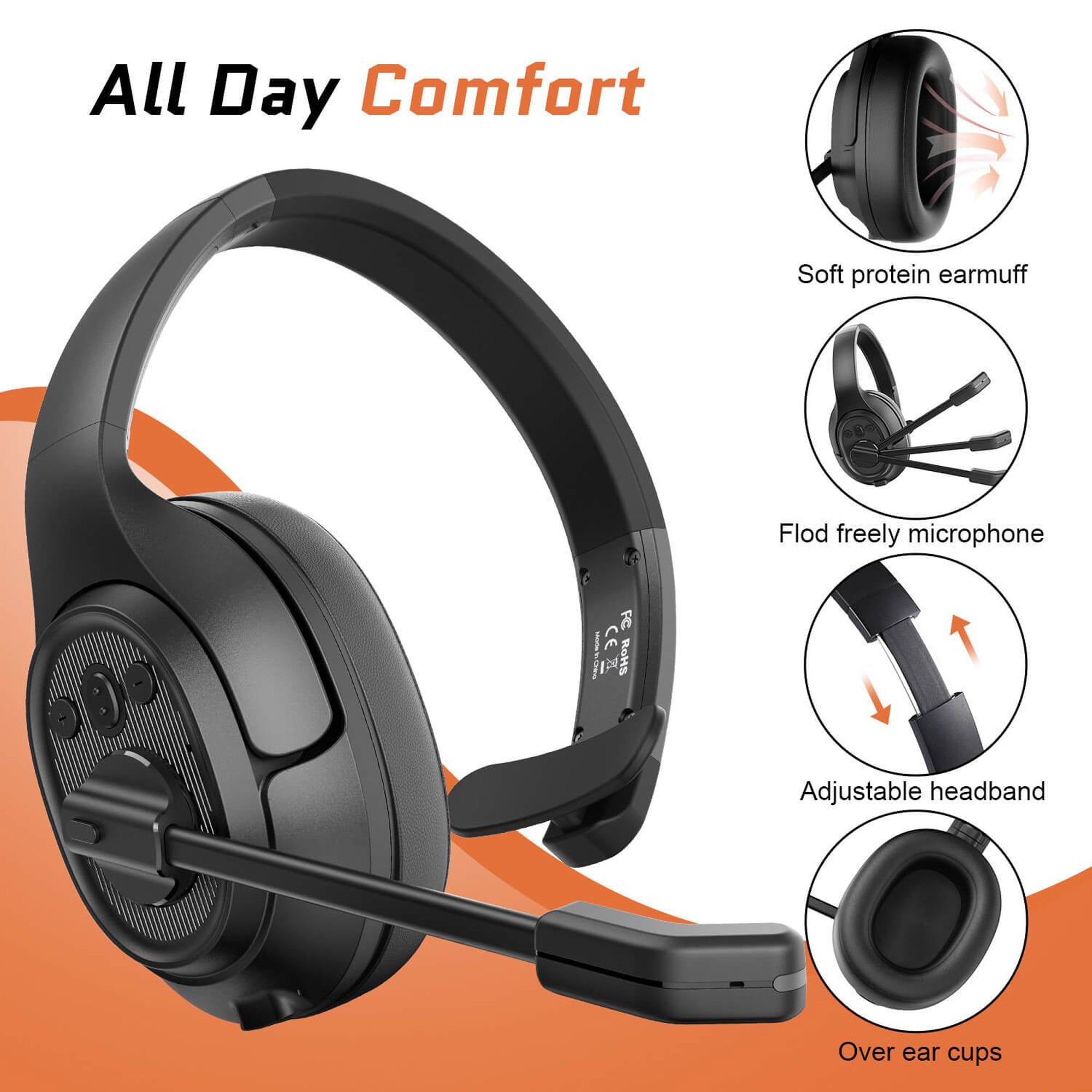 EKSA H1 Noise Canceling Bluetooth Headphones and T8 Gamer Headset with Lights - VMInnovations