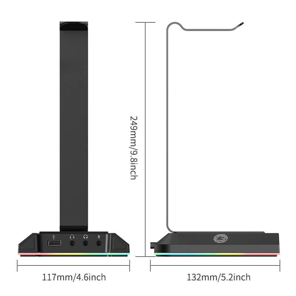 EKSA W1 Headset Stand with RGB Lights and T8 Gaming Headset with RGB Lights