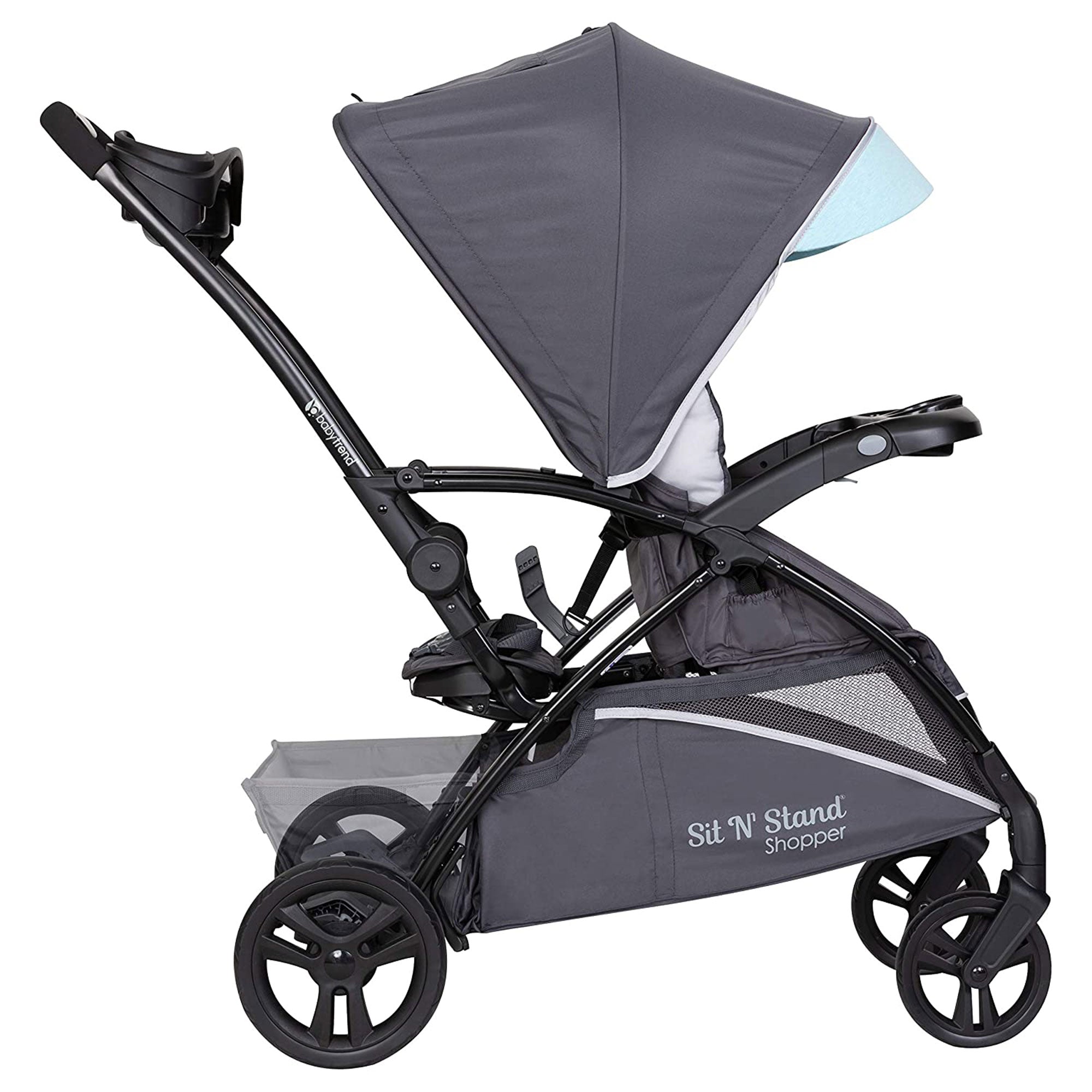 Sit N Stand 5 in 1 Toddler Baby Foldable Travel Stroller, Blue Mist (Open Box) - VMInnovations