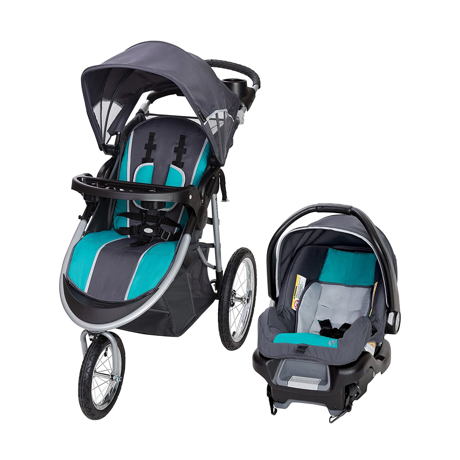 Baby Trend Pathway 35 Jogger Infant Baby Jogger Stroller Travel System, Teal - VMInnovations