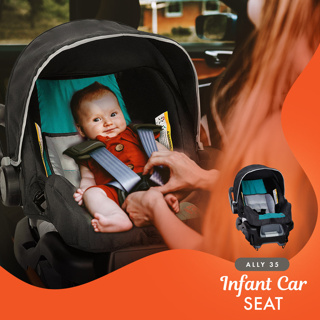 Baby Trend Pathway 35 Jogger Infant Baby Jogger Stroller Travel System, Teal - VMInnovations