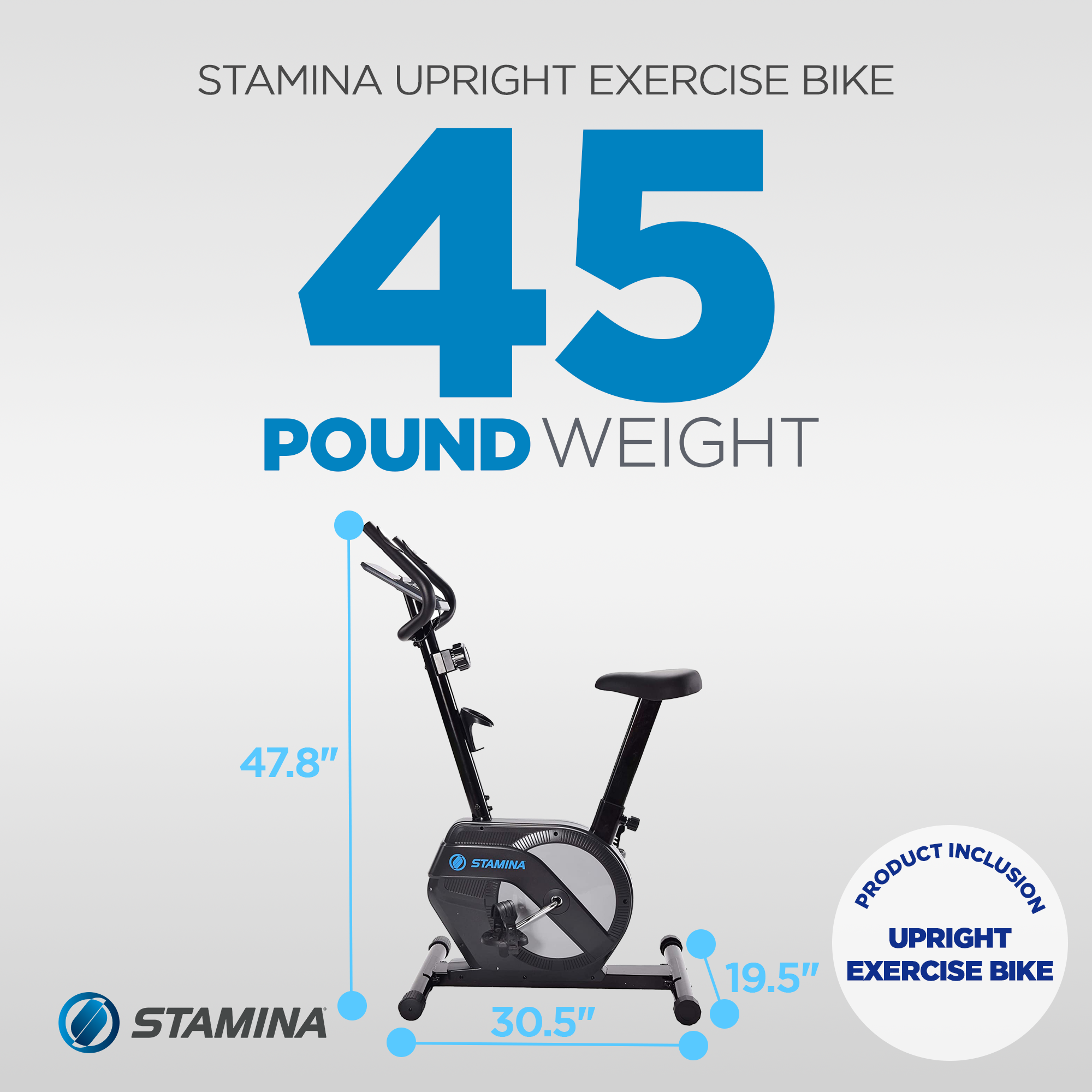 Stamina Products 15-1308 Upright Exercise Bike w/ 8 Level Magnetic Resistance - VMInnovations