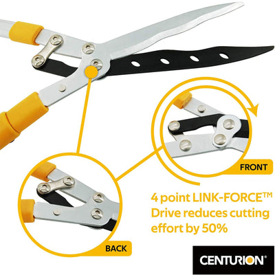 Centurion 75 Upgraded Telescoping Hedge Trimmer Shears with 9 Inch Wavy Blades