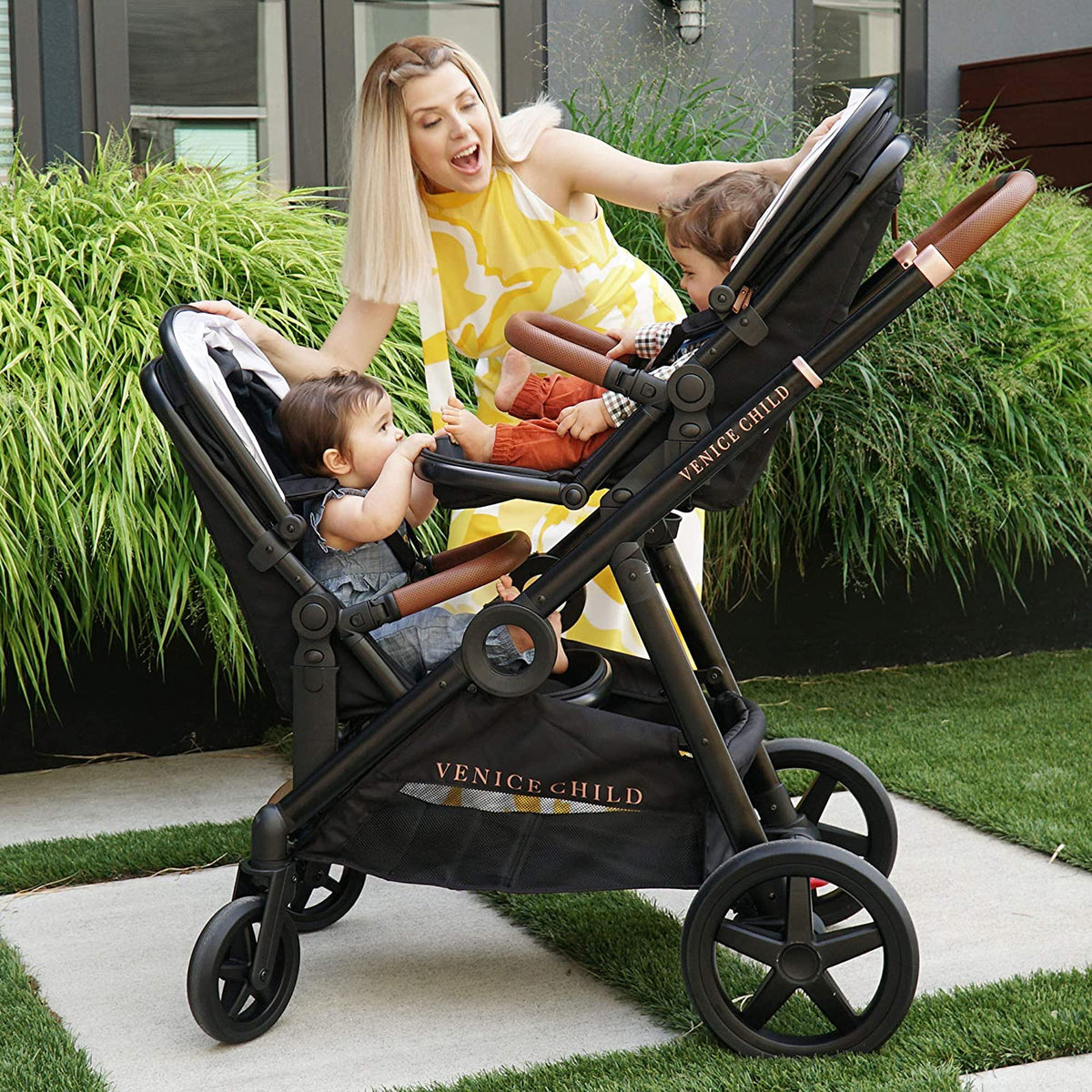 Venice Child Maverick Single to Double Folding Stroller with 2 Seats, Eclipse - VMInnovations