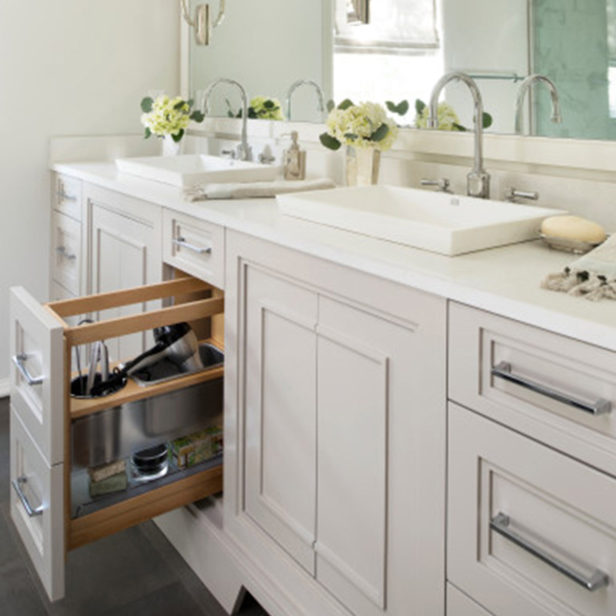 Rev-A-Shelf 20" x 8" Vanity Base Cabinet Storage Organizer, 445-VCG20SC-8