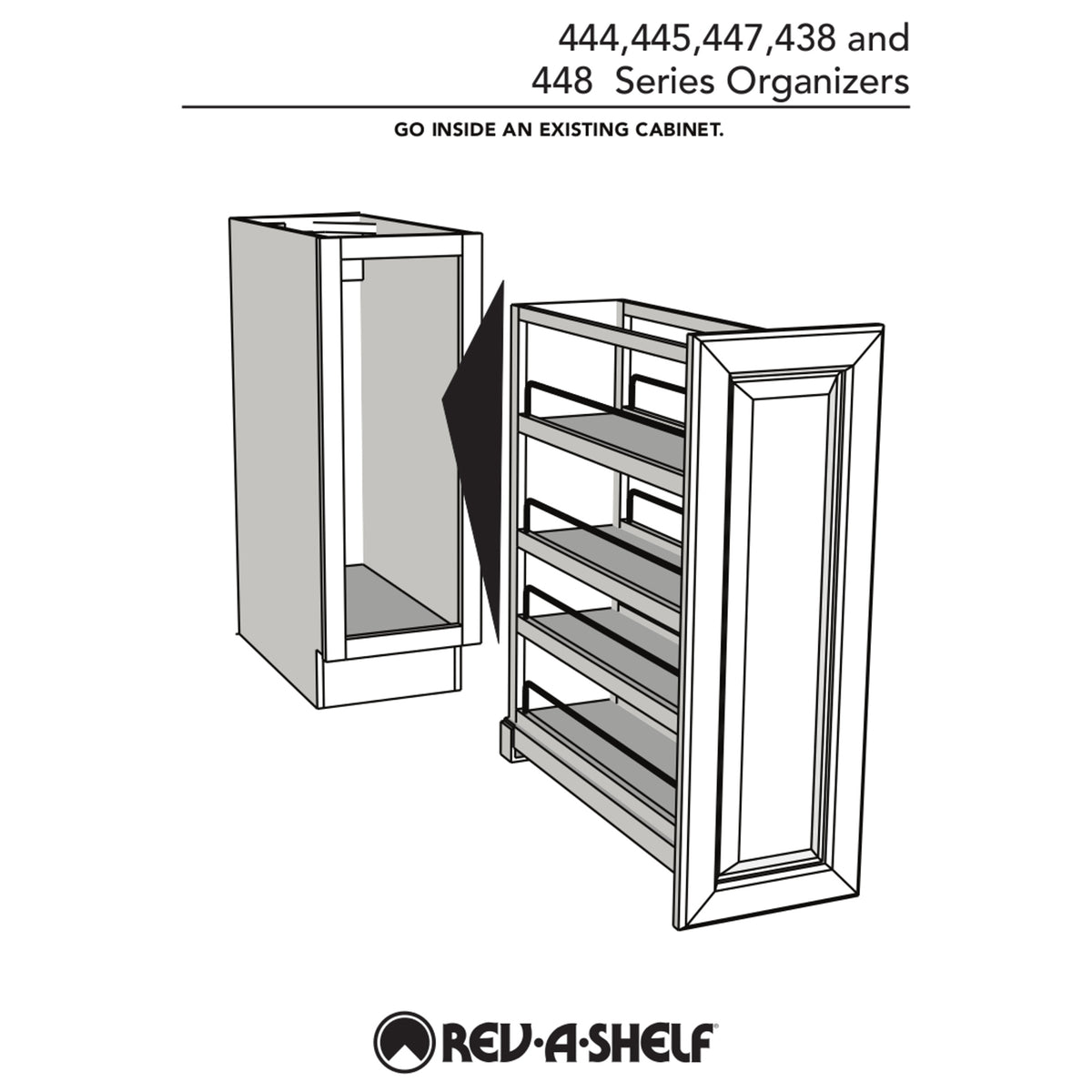 Rev-A-Shelf 20" x 8" Vanity Base Cabinet Storage Organizer, 445-VCG20SC-8