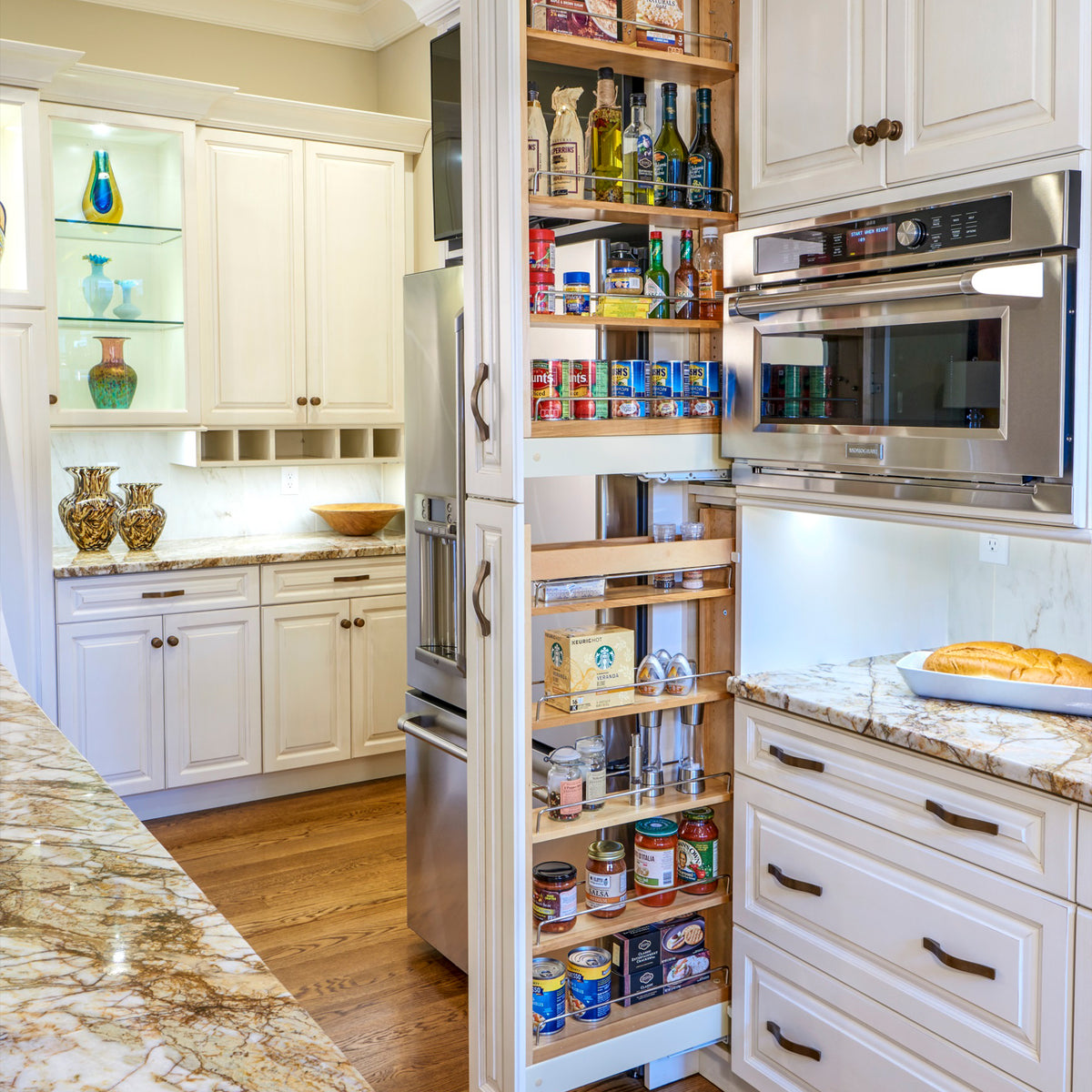 Rev-A-Shelf 11 inch Pull-Out Wood Tall Cabinet Pantry with Adjustable Shelves