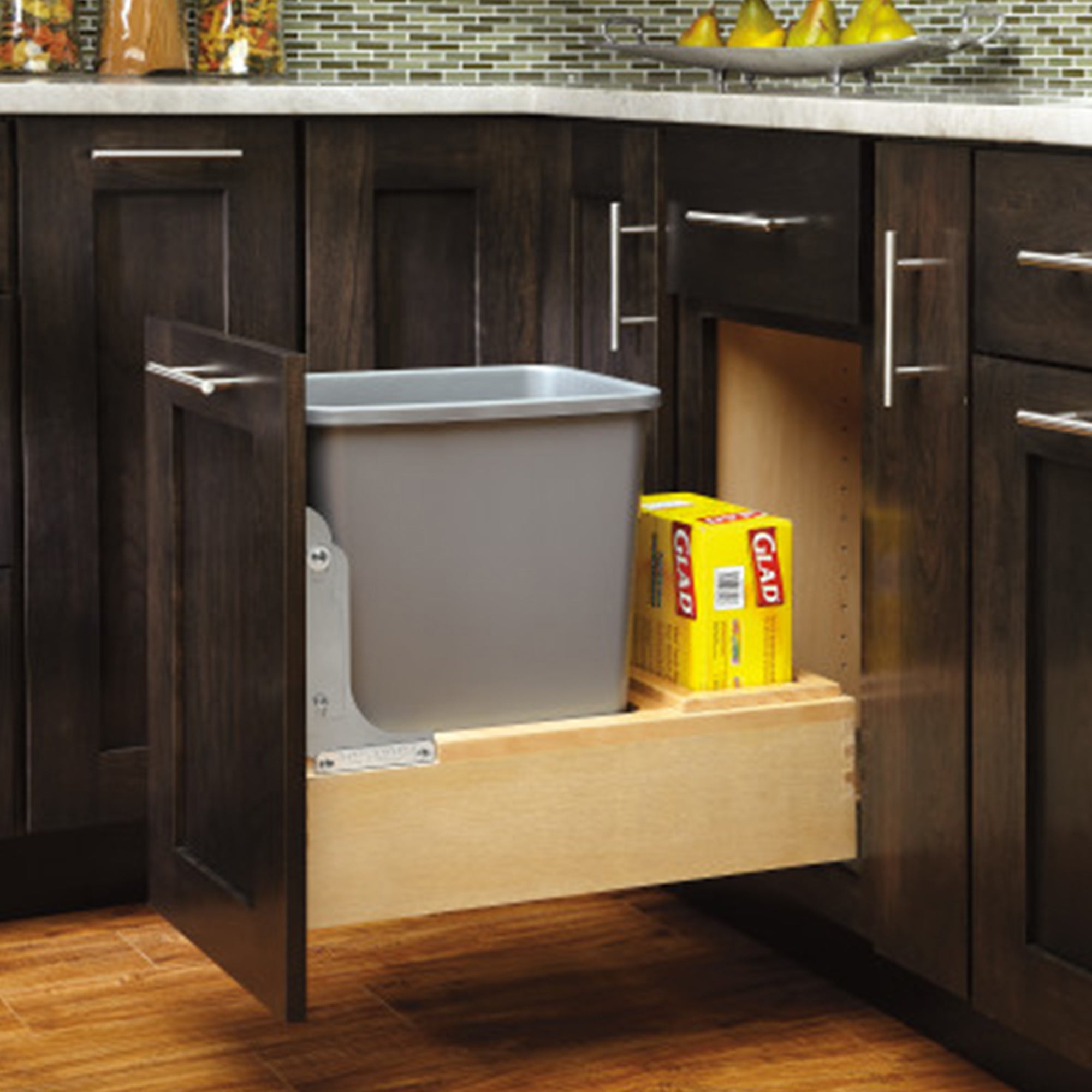 Rev-A-Shelf Pullout Trash Can 35 qt. w/Soft-close Soft-open, 4WCBM-15DM-1 - VMInnovations