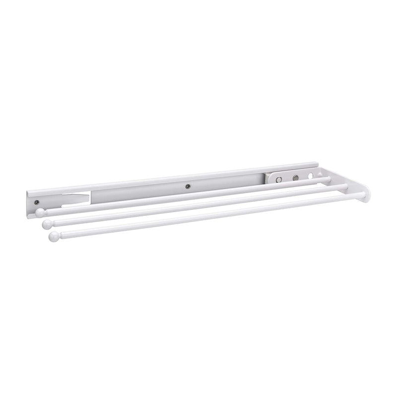 Rev-A-Shelf Pull Out Dish Towel Bar Under Kitchen Cabinet 3 Prong, White, 563-47