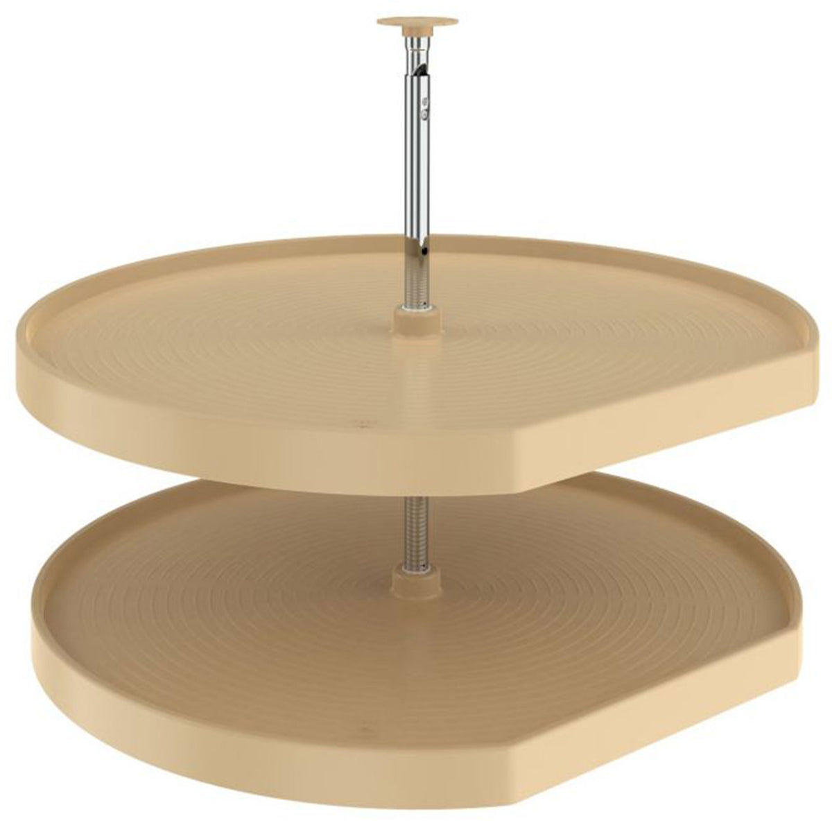 Rev-A-Shelf LD-2262-32-15-1 32" D Shaped 2 Shelf Polymer Lazy Susan, Almond