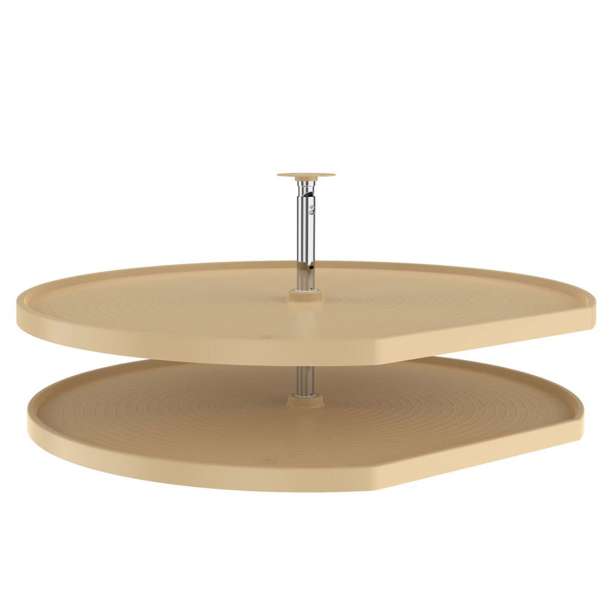 Rev-A-Shelf LD-2262-32-15-1 32" D Shaped 2 Shelf Polymer Lazy Susan, Almond