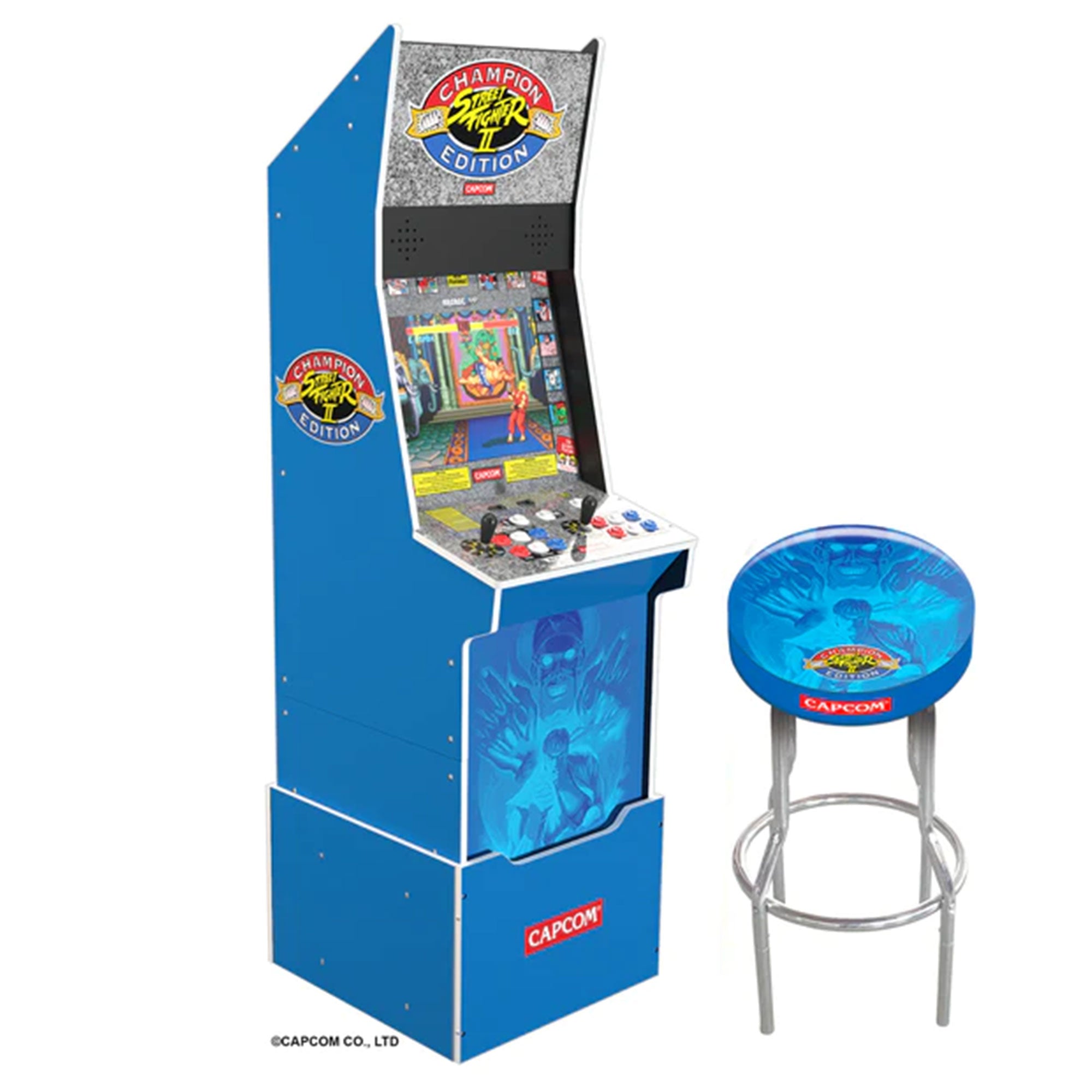 Street Fighter II with Exclusive Artwork (With riser, light up marquee, Light Up Deck protector, Exclusive Stool)