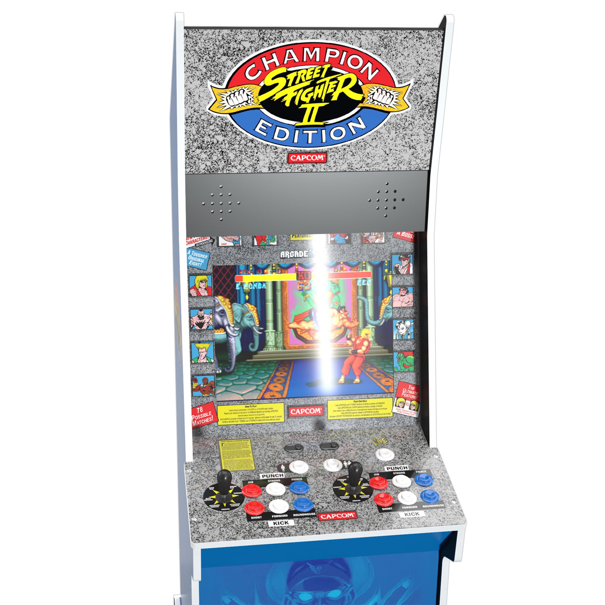 Street Fighter II with Exclusive Artwork (With riser, light up marquee, Light Up Deck protector, Exclusive Stool) - VMInnovations