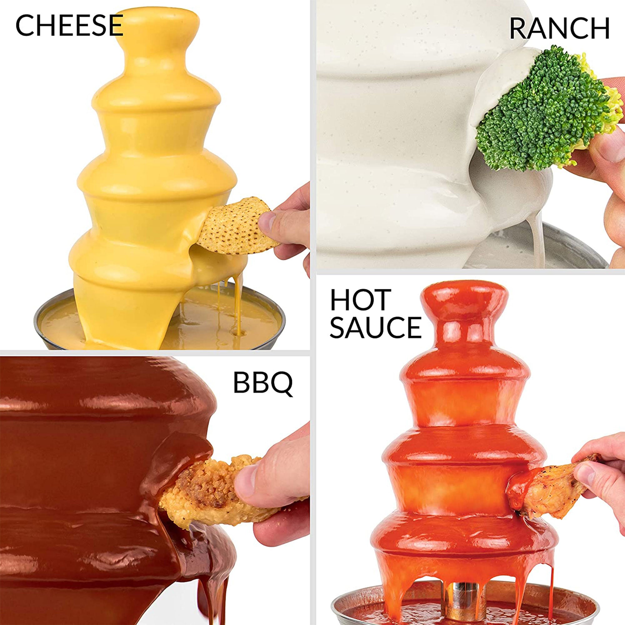 Nostalgia 2 Pound Classic Retro 4 Tier Cascading Chocolate Fondue Fountain, Aqua