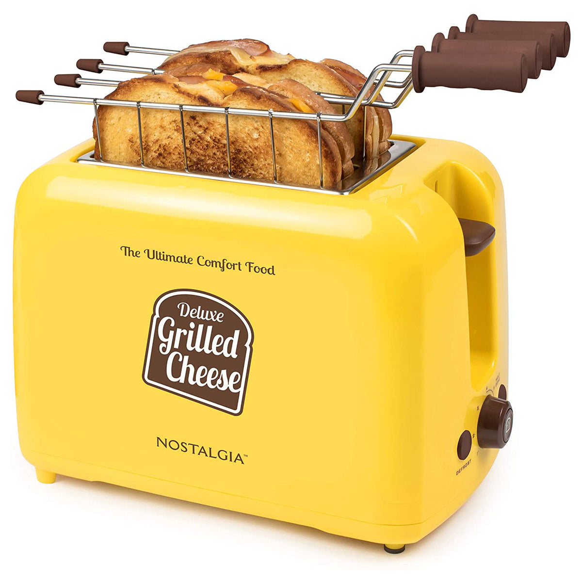 Nostalgia Deluxe Extra Wide Slot Grilled Cheese Sandwich Toaster with Baskets