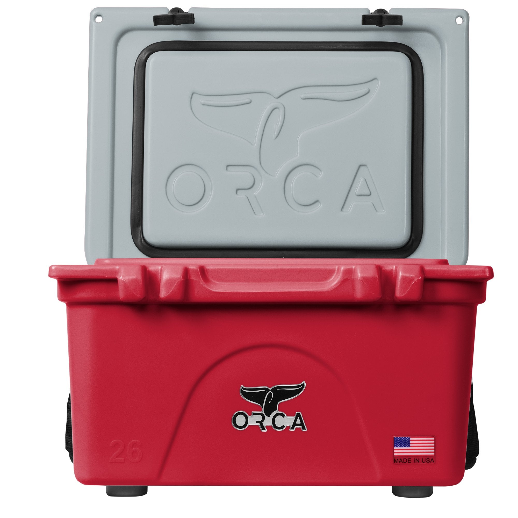 Orca Roto Molded 26 Quart 24 Can Insulated Ice Cooler, Crimson/Gray (Used)