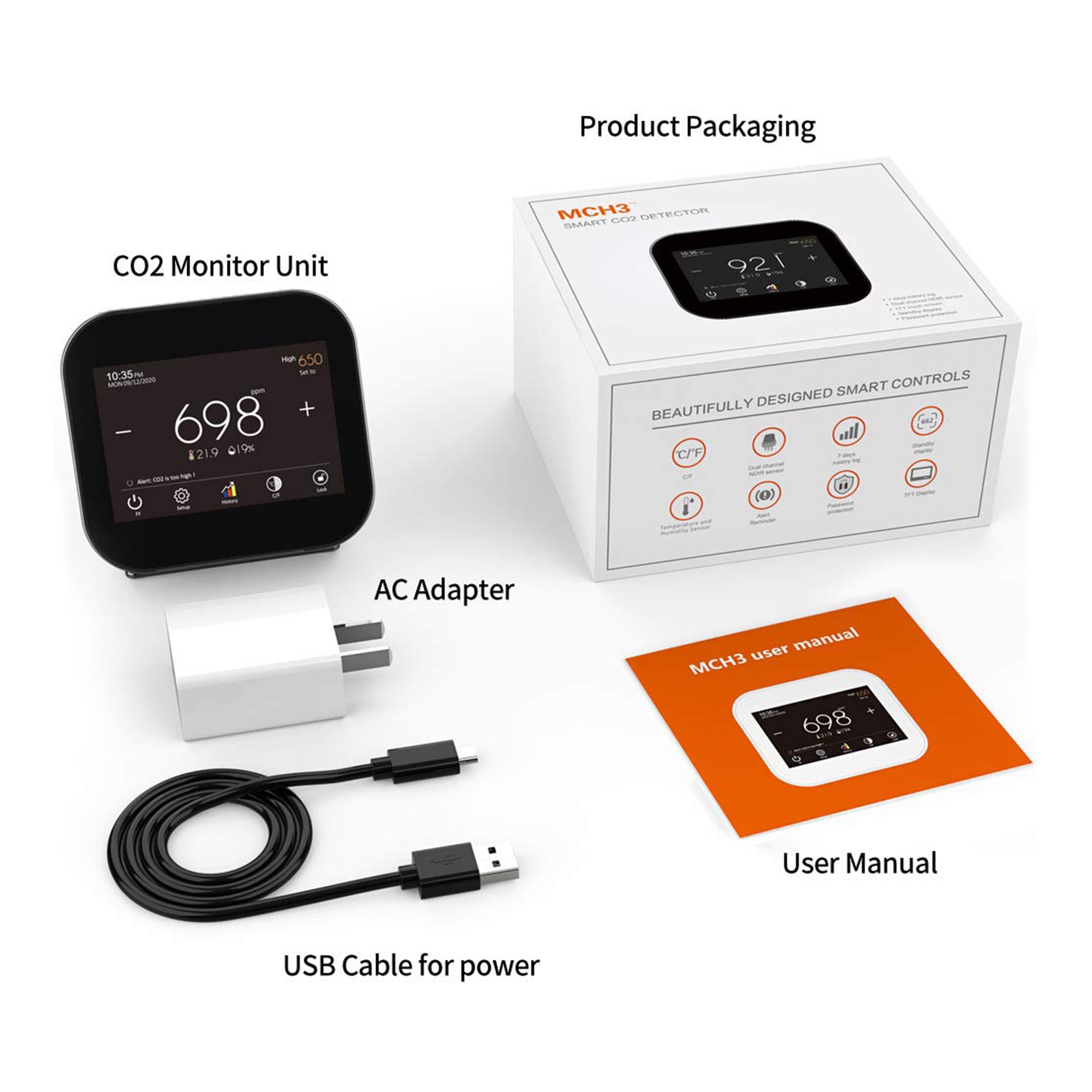 GZAIR 2S Temperature and Humidity Carbon Dioxide Detector w/ Sensor (For Parts) - VMInnovations