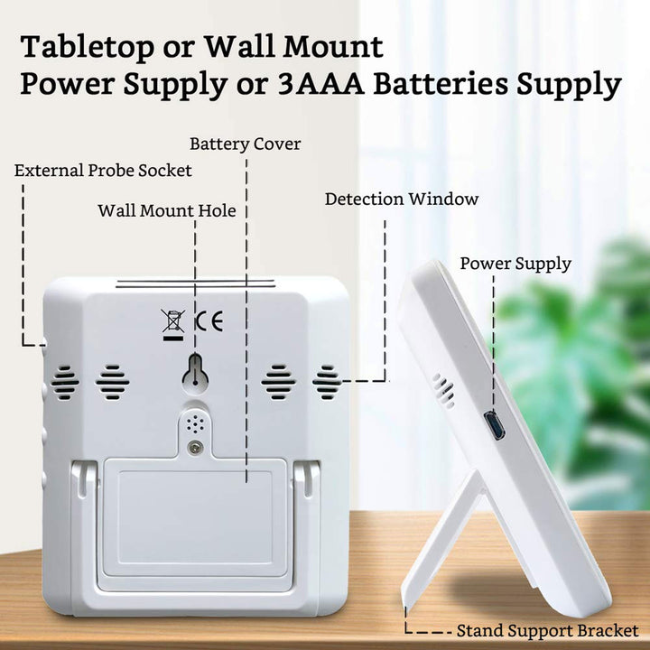 GZAIR 3 Portable Indoor Temperature & Relative Humidity Carbon Dioxide Detector - VMInnovations
