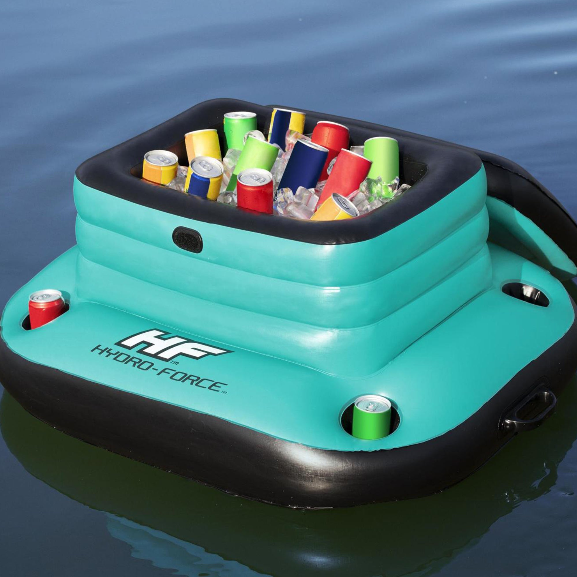 Hydro-Force Glacial Sport 9.43 Gallon Inflatable Floating Cooler, Teal(Open Box) - VMInnovations