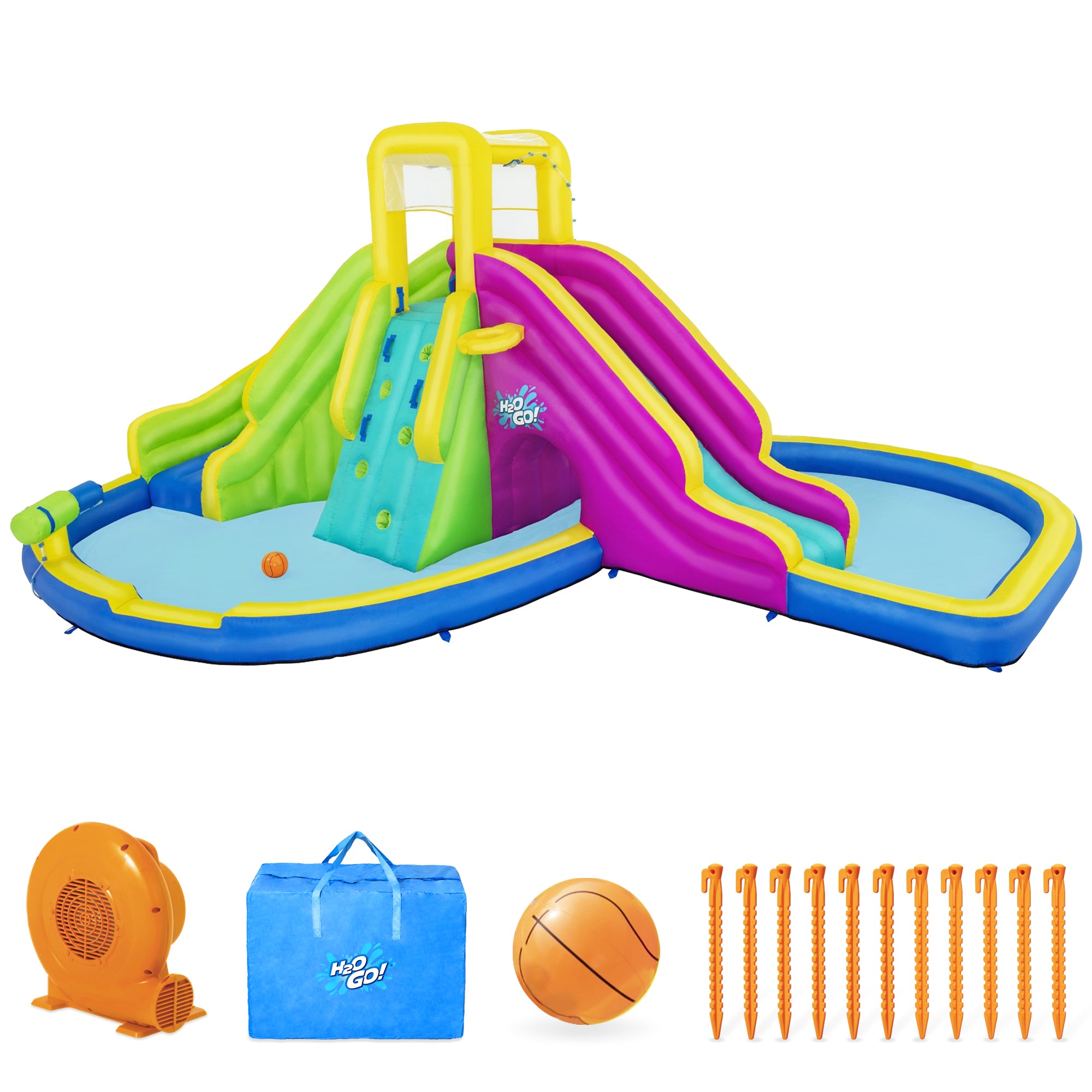 H2OGO Funfinity Inflatable Mega Water Park w/Blower Pump (Open Box) - VMInnovations