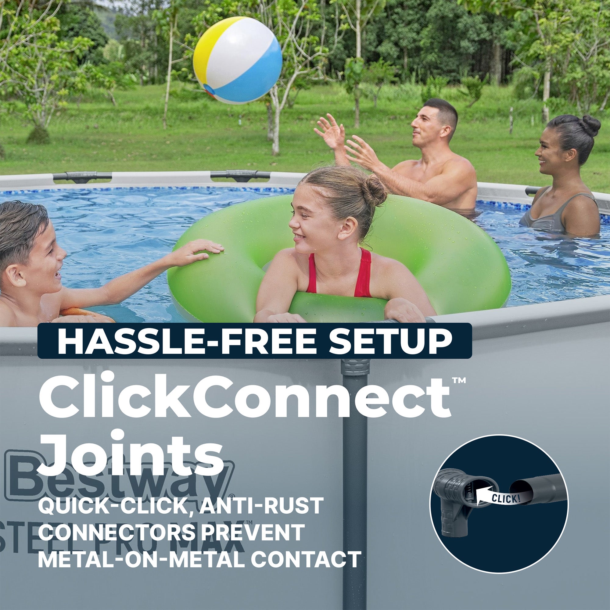 Bestway Steel Pro MAX 13 Foot Above Ground Pool Set w/ 3 Layer Liner (For Parts) - VMInnovations