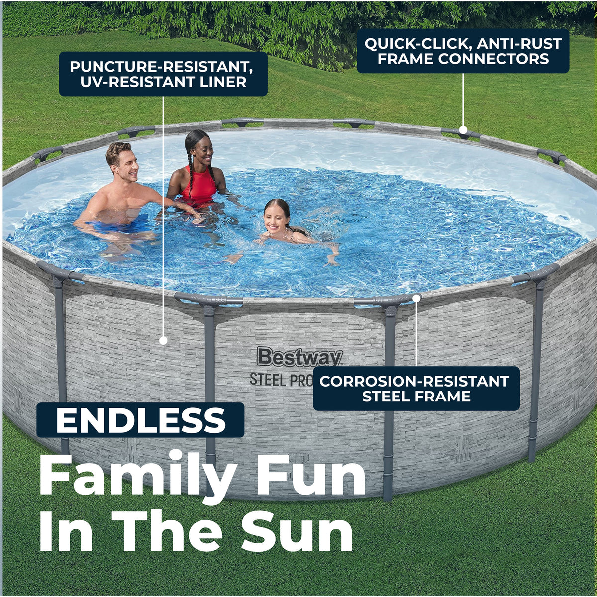 Bestway Steel Pro MAX 14'x48" Round Above Ground Swimming Pool with Pump & Cover