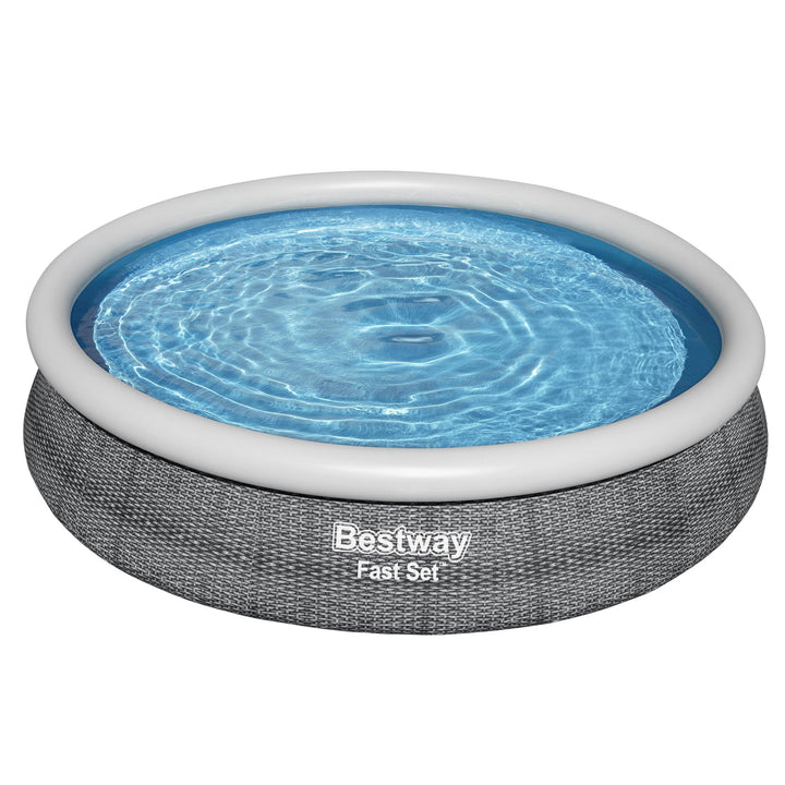 Bestway Fast Set 12'x30" Round Inflatable Outdoor Above Ground Swimming Pool Set - VMInnovations
