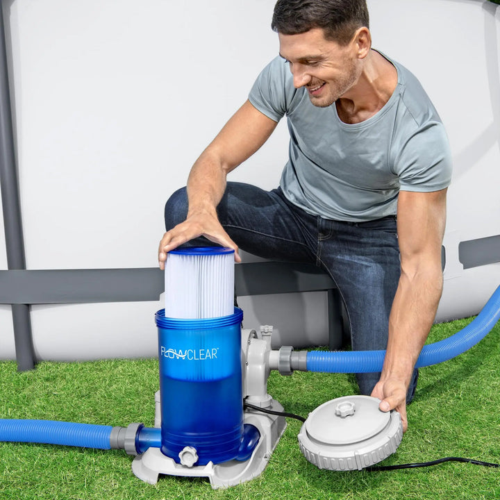 Bestway 58671E Flowclear 2,500 Gallon Transparent Above Ground Pool Filter Pump - VMInnovations