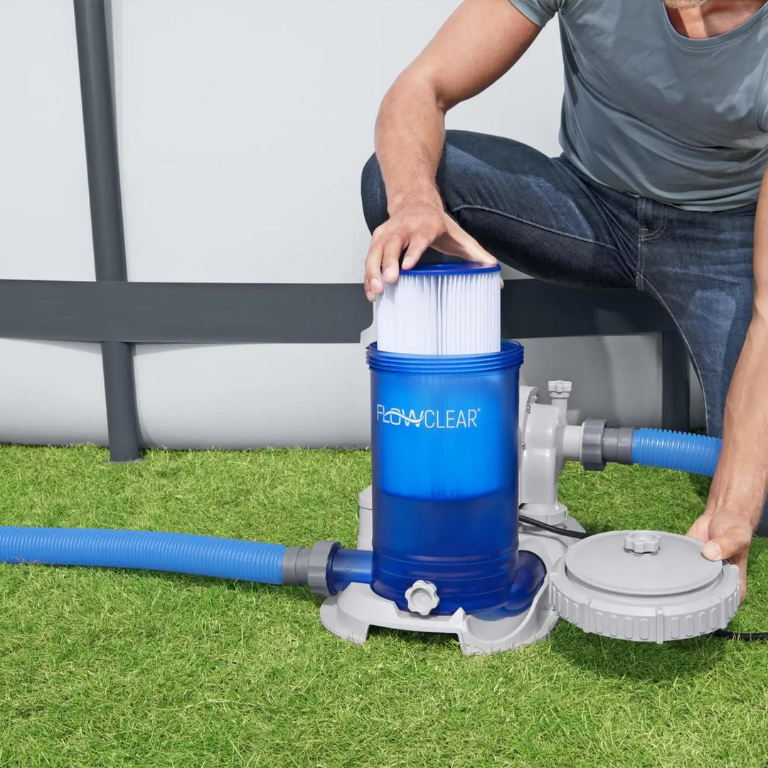Bestway 58671E Flowclear 2,500 Gallon Transparent Above Ground Pool Filter Pump - VMInnovations