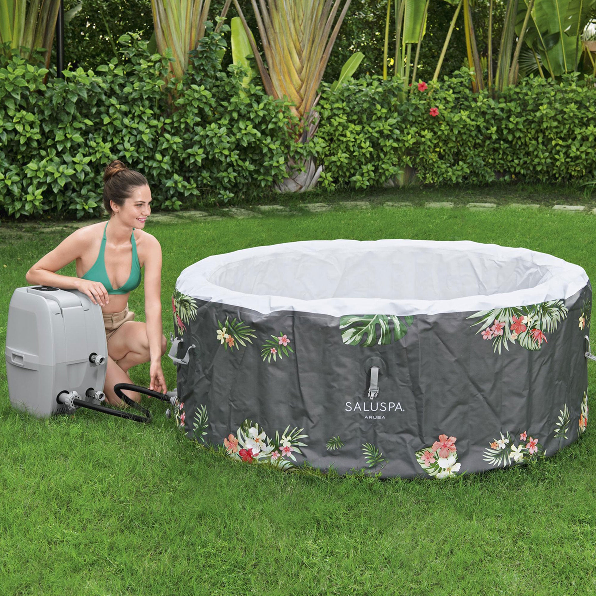Bestway Aruba 3-Person Portable Inflatable Round Air Jet Hot Tub Spa (For Parts) - VMInnovations