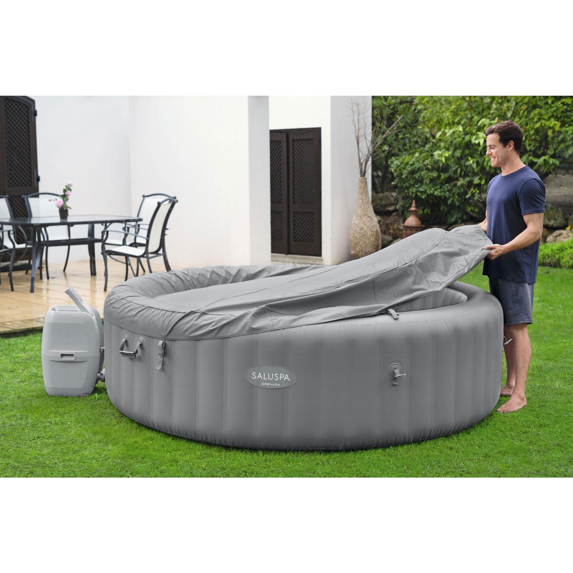 Bestway SaluSpa Grenada 8 Person Inflatable Round Air Jet Hot Tub Spa (Open Box) - VMInnovations