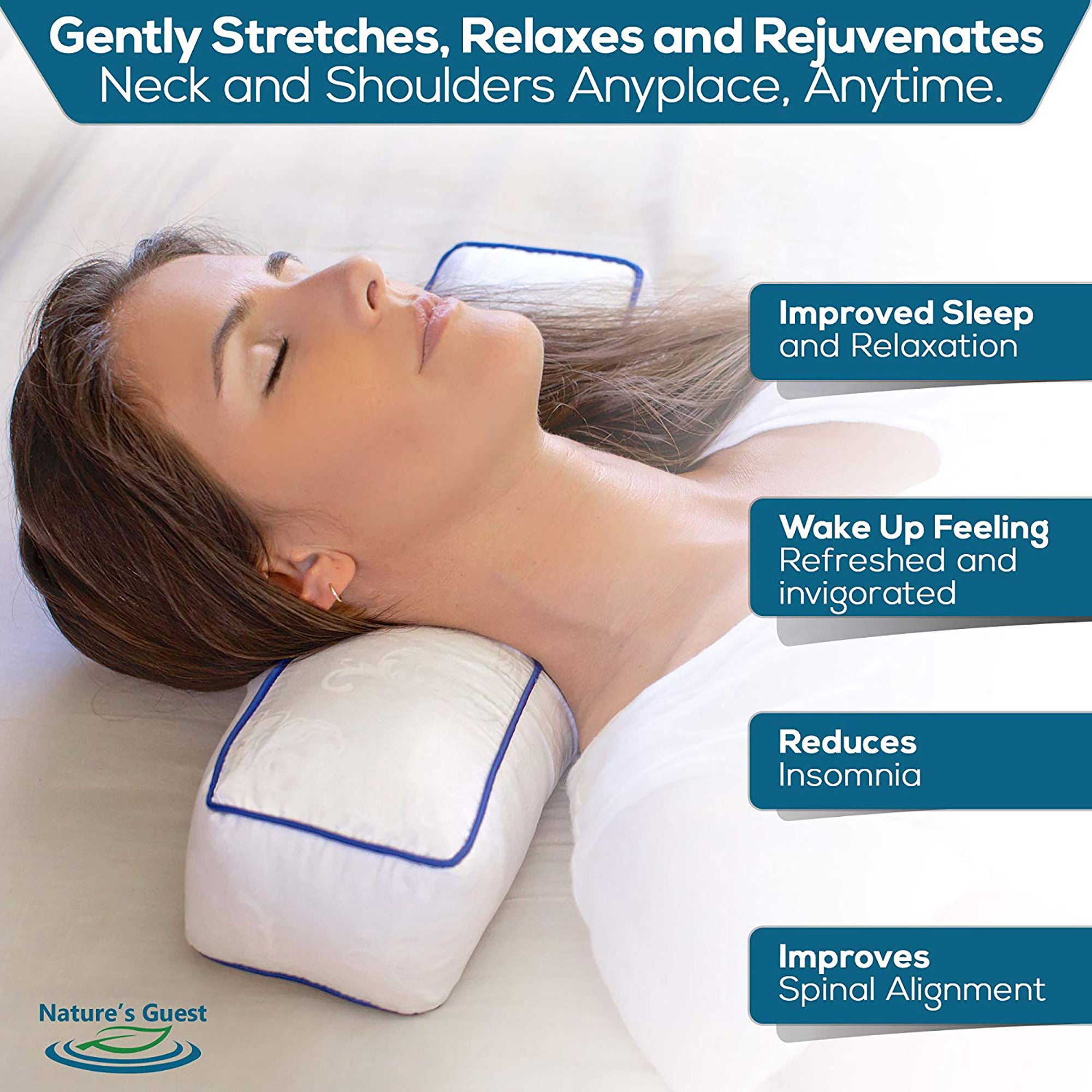 Nature's Guest Cervical Neck Pillow for Relieving Neck and Back Pain (Open Box) - VMInnovations