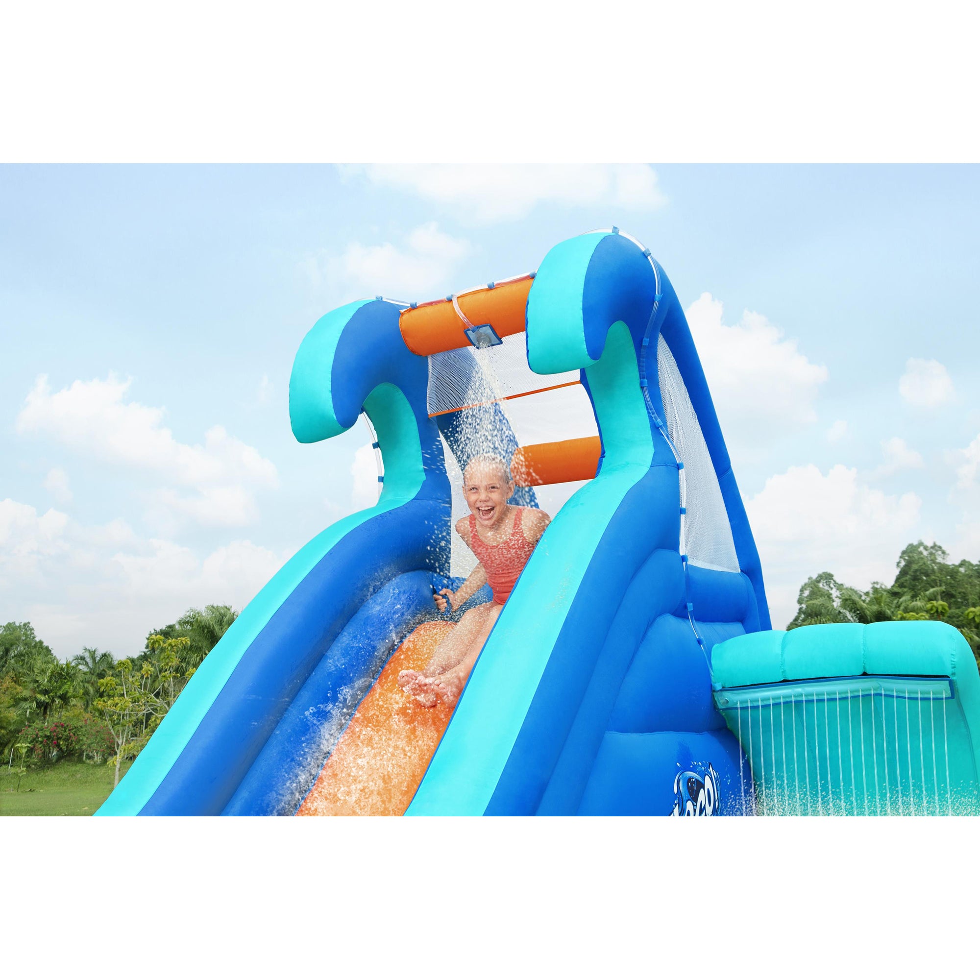 Wavetastic 16 Ft Kids Inflatable Water Park w/Turtle Float (Open Box) - VMInnovations