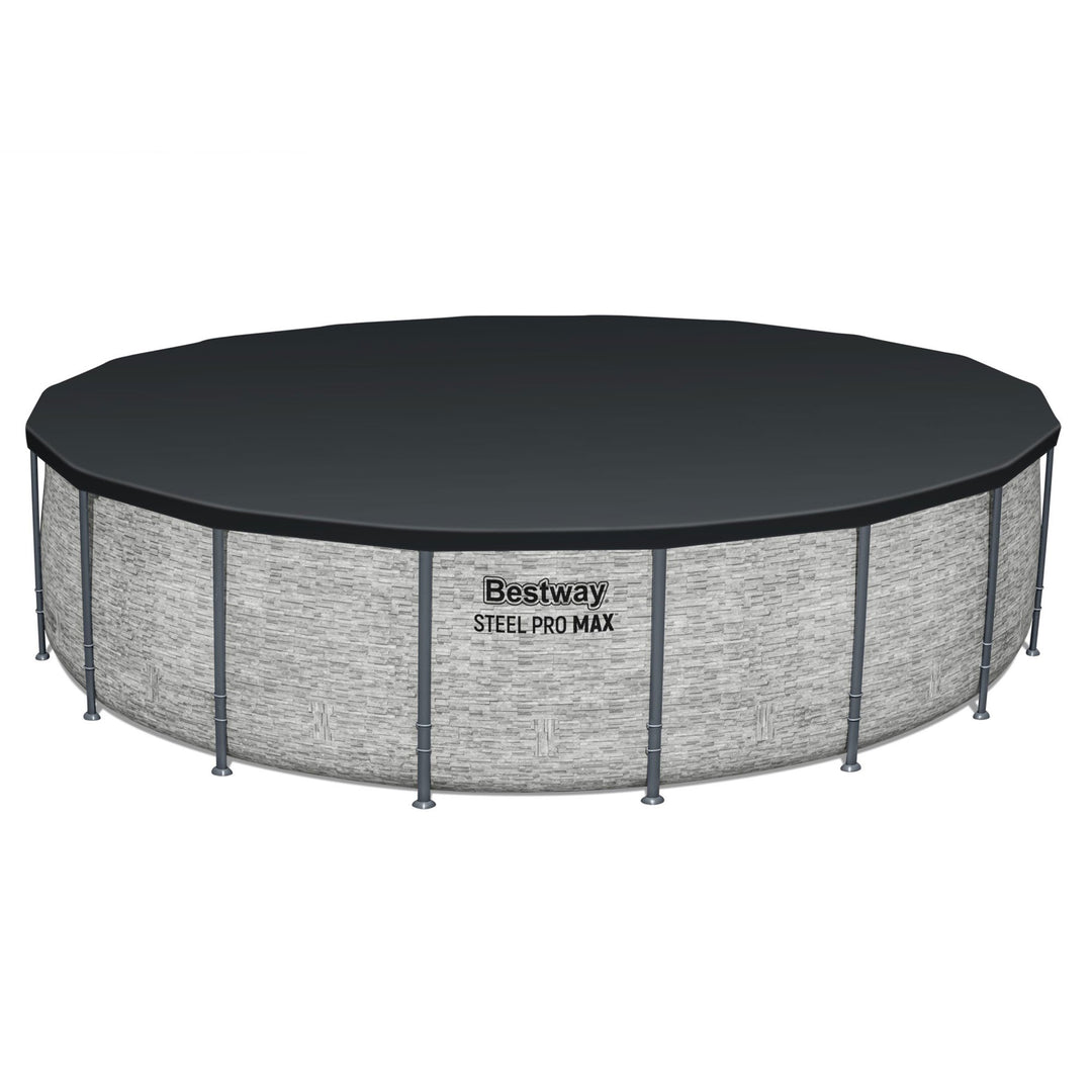 Bestway Steel Pro MAX 18'x48" Round Above Ground Swimming Pool with Pump & Cover - VMInnovations