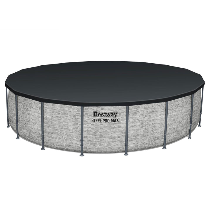 Bestway Steel Pro MAX 18'x48" Round Above Ground Swimming Pool with Pump & Cover - VMInnovations