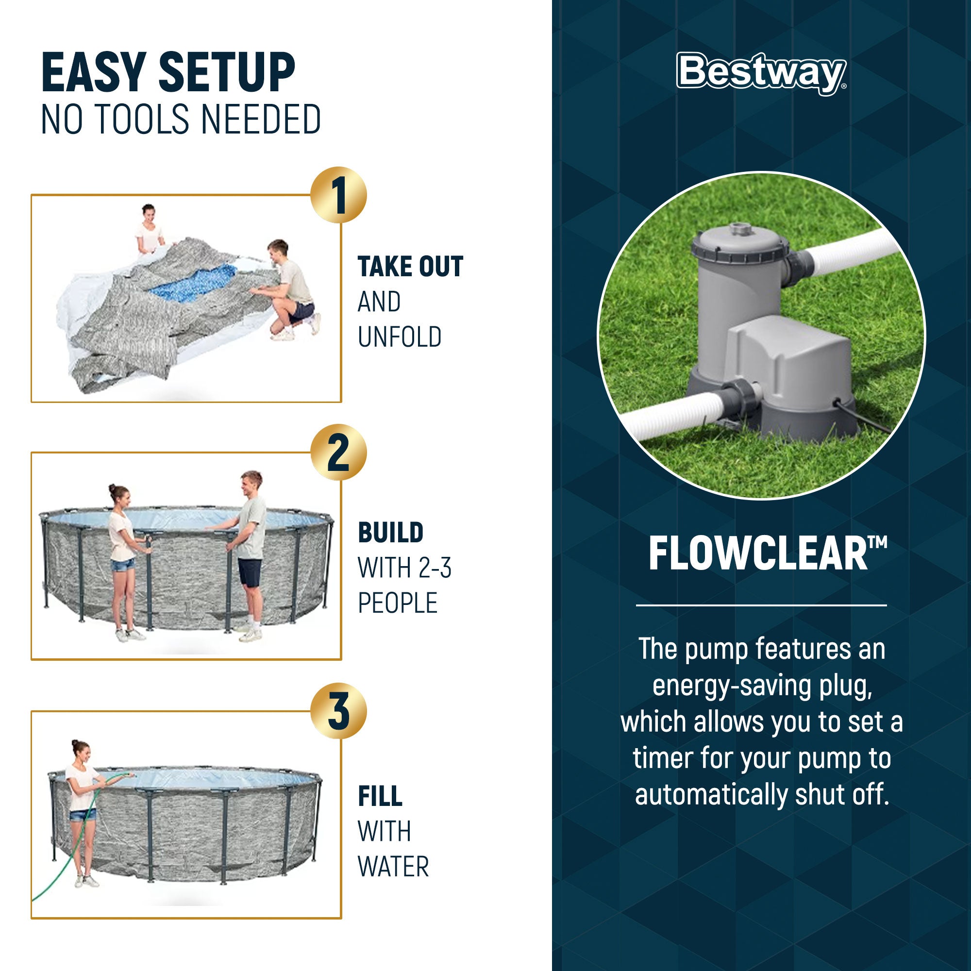 Bestway 18' x 48" Round Steel Pro MAX Hard Side Family Pool Set (Open Box)