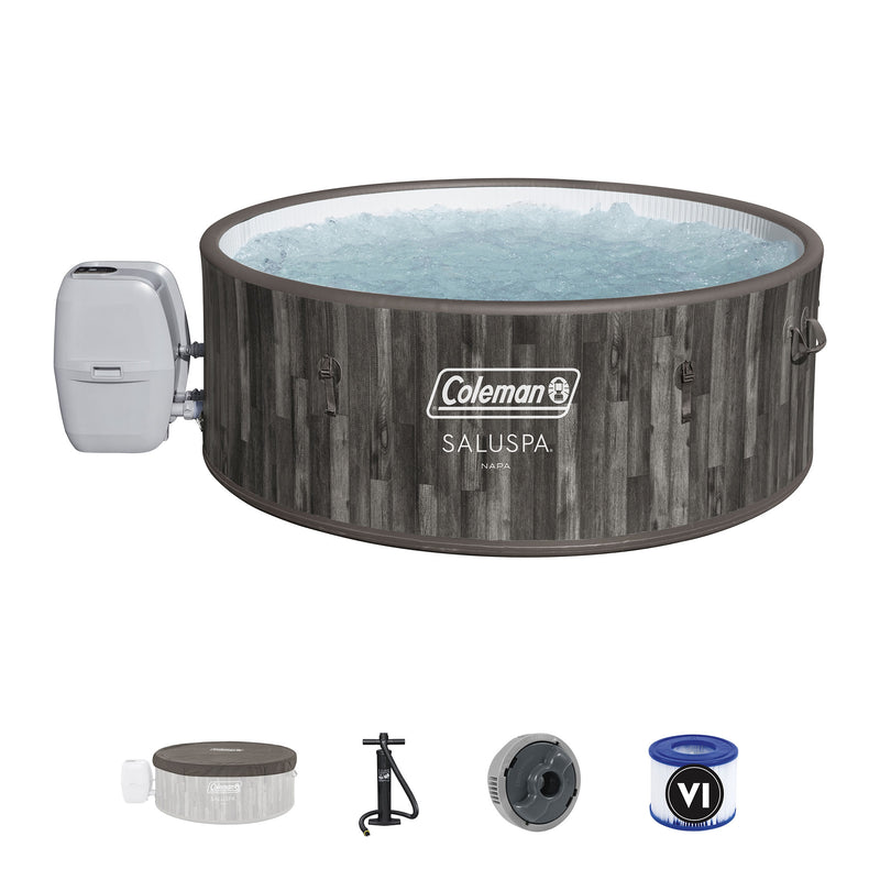 Coleman SaluSpa Napa AirJet Inflatable Hot Tub with 180 Soothing Jets, Gray