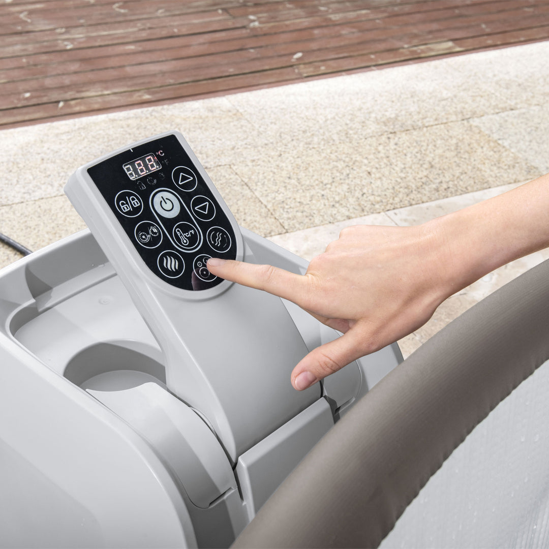 Coleman Napa SaluSpa 7 Person Inflatable Hot Tub with AirJets, Gray Wood (Used) - VMInnovations