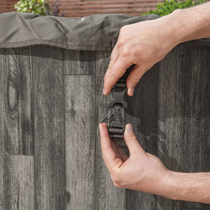 Coleman Napa SaluSpa 7 Person Inflatable Hot Tub with AirJets, Gray Wood (Used) - VMInnovations