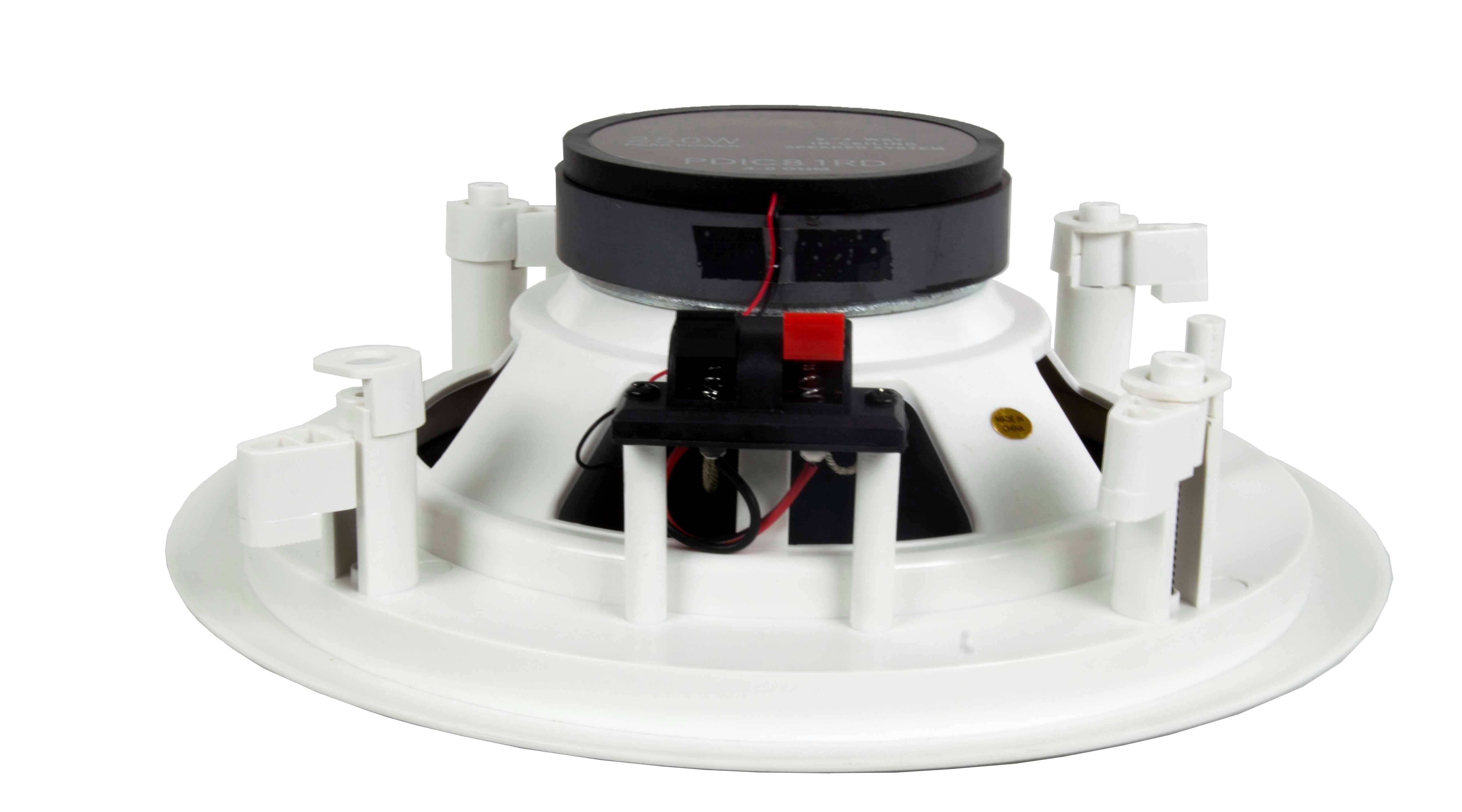 Pyle 8 Inch 500 Watt 2 Way In Wall or In Ceiling Home Speakers, 2 Pack, White