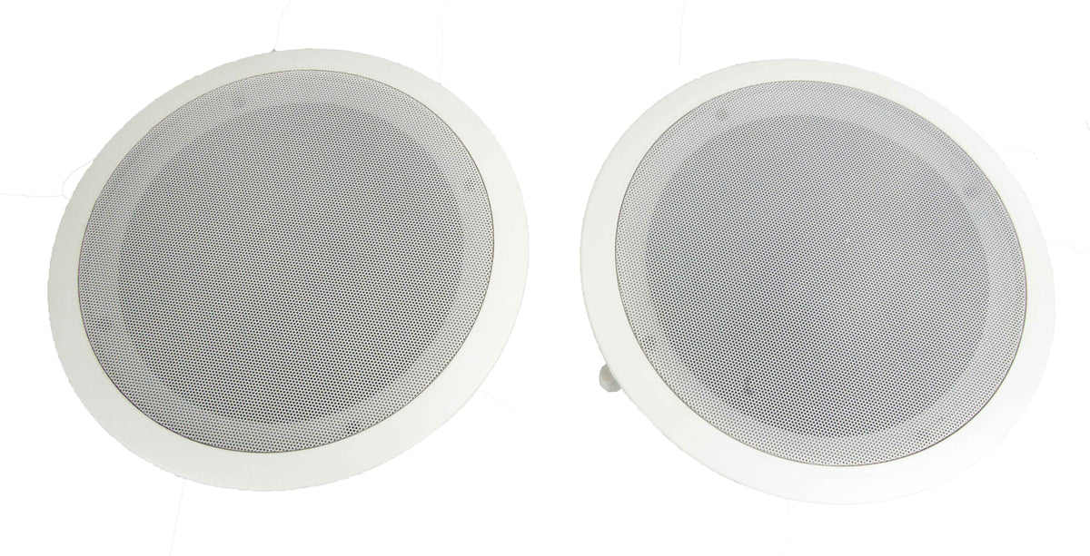 Pyle 8 Inch 500 Watt 2 Way In Wall or In Ceiling Home Speakers, 2 Pack, White