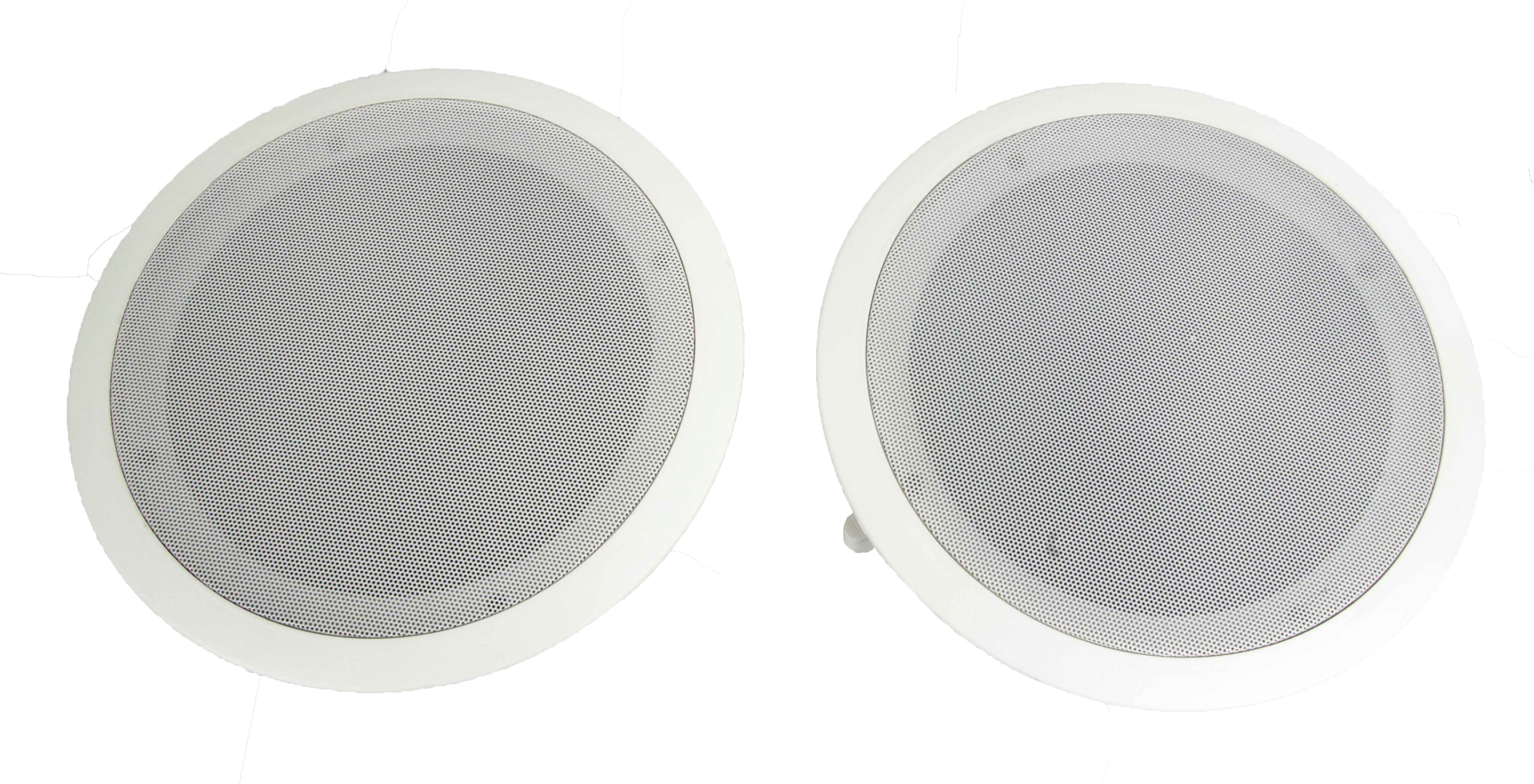 Pyle 8 Inch 500 Watt 2 Way In Wall or In Ceiling Home Speakers, 2 Pack, White