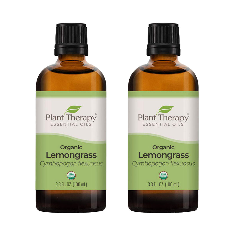 Plant Therapy Aroma 100mL Essential Oil, 3.3 Oz, Organic Lemongrass (2 Pack)