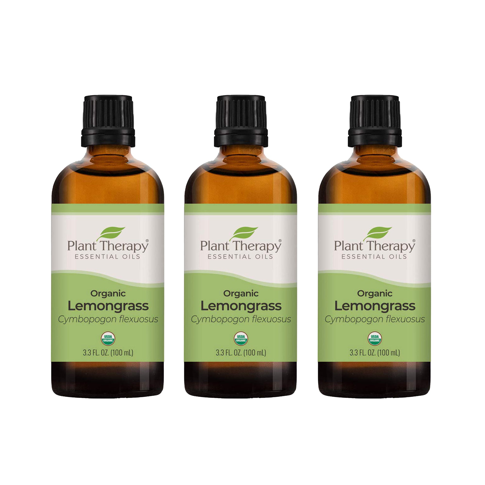 Plant Therapy Diffusible 100mL Essential Oil, 3.3oz, Organic Lemongrass (3 Pack) - VMInnovations